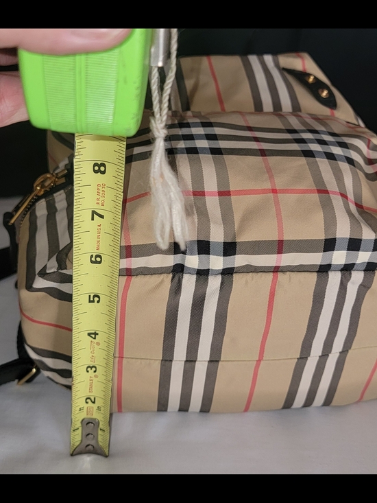 Burberry Beige Check Nylon Backpack with Black Trim and Gold Hardware main image 16